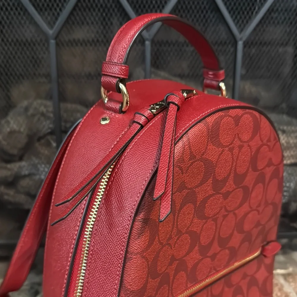 Coach Signature Red Backpack - Picture 7 of 10